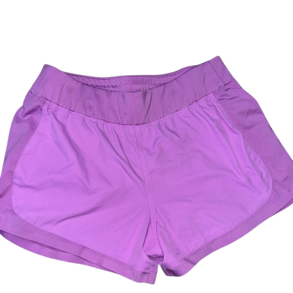 Athleta Pulse Women’s Running Shorts Purple Athletic No Liner Zipped Pocket S